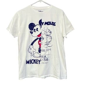 Disney Mickey Mouse Vintage Style Half & Half T-Shirt Size Large